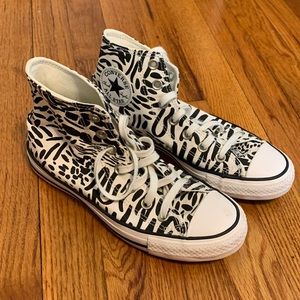 Animal Print High Top Converse